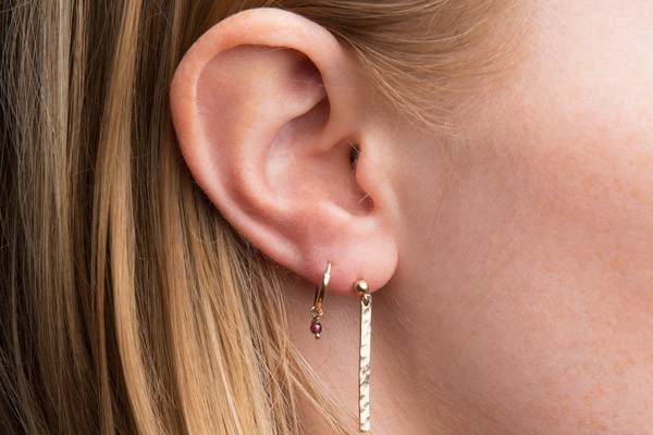 Layered Fine Gold Earrings